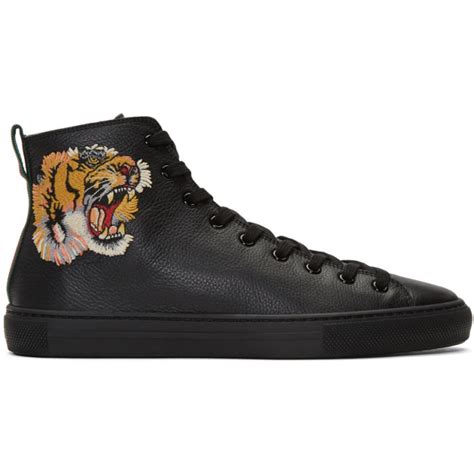 gucci black major tiger high top sneakers|Gucci rython sz 8.5.